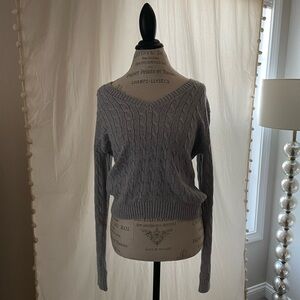 Brandy Melville Grey Cable Knit Sweater